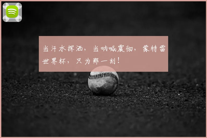 当汗水挥洒，当呐喊震彻，蒙特雷世界杯，只为那一刻！
